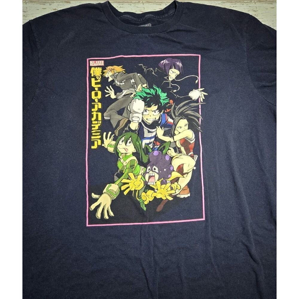 My Hero Academia Shirt Men 3XL Blue Funimation Anime Graphic Short Sleeve Comic